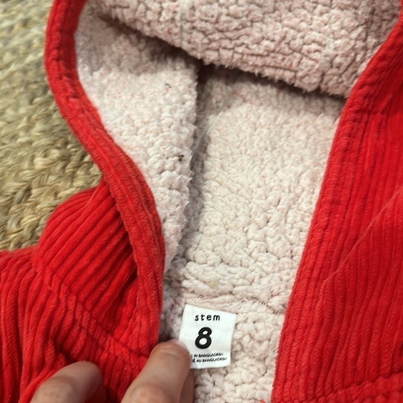 Stem Hooded Corduroy Parka Jacket 8 NWOT Red Tomato - Picture 4 of 8